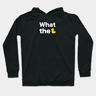 What the text with duck illustration white Hoodie